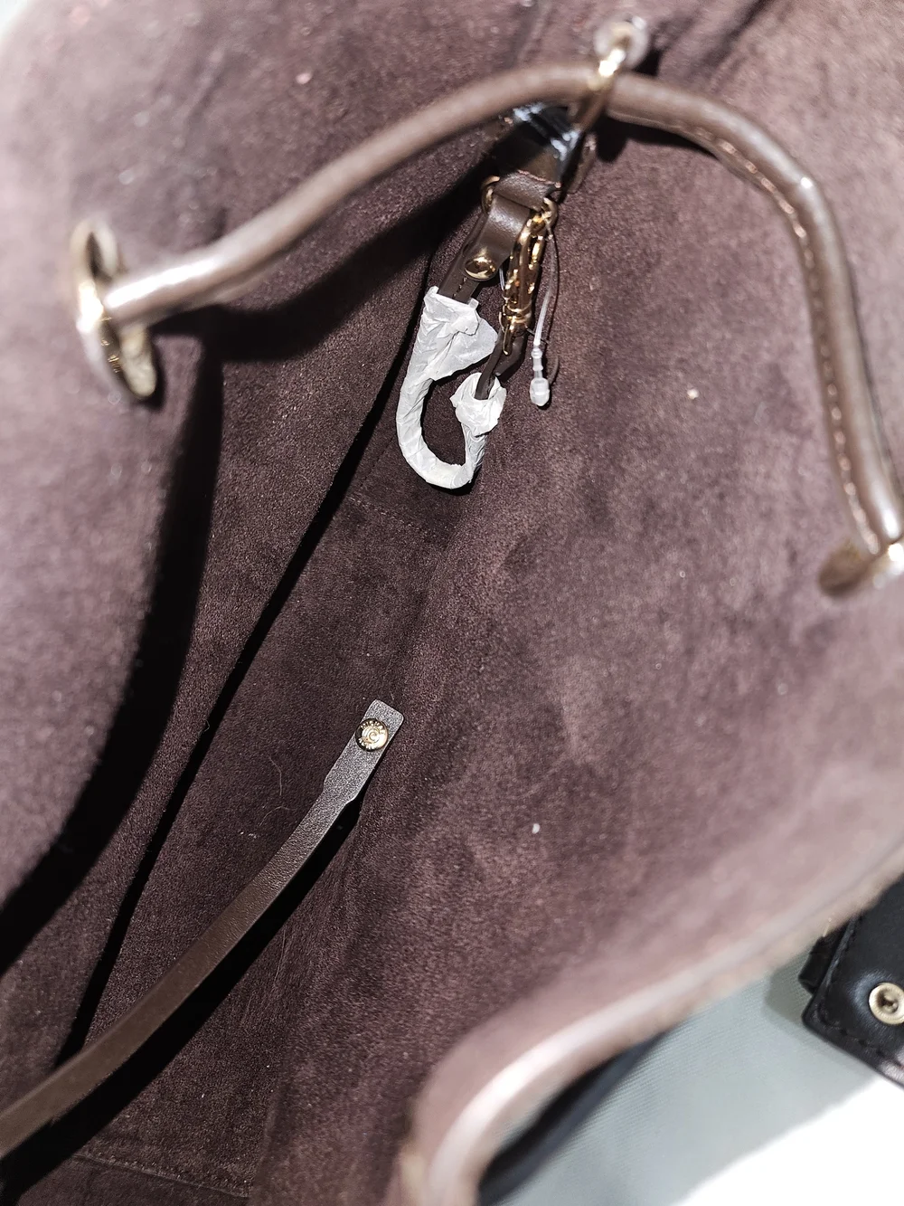 Michael Kors Brown Suede Bucket Bag with Pouch